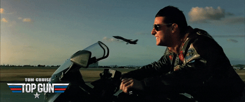 Top Gun tom cruise plane motorcycle cheering