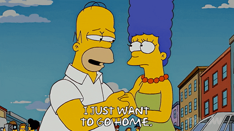The Simpsons home homesick homer simpson marge simpson