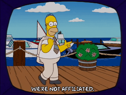 Simpsons "We're not affiliated" gif