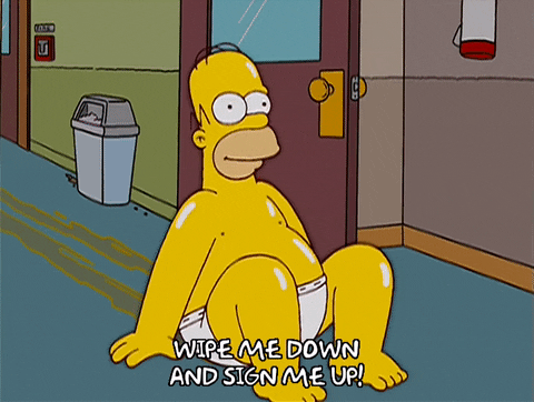 Homer Simpson on the floor