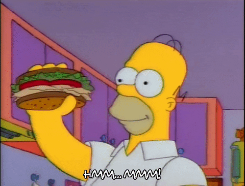 Image result for burger homer gif