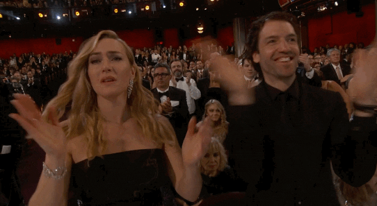The Oscars crying clapping kate winslet oscars 2016