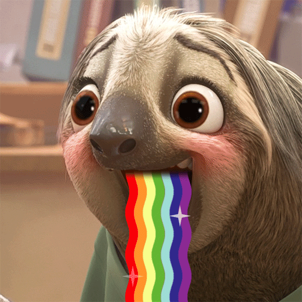 Rainbow Throw Up GIF by Disney Zootopia