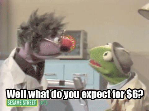 Sesame Street gif of Kermit The Frog and Nucleus Von Fission saying 
