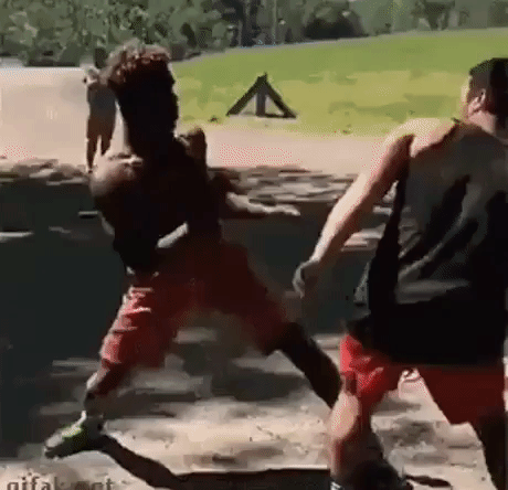 Unexpected Move In Fight in funny gifs