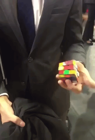 Solve Rubbic Cube in funny gifs