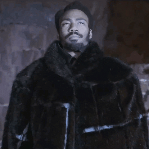 Lando Calrissian in a fur coat