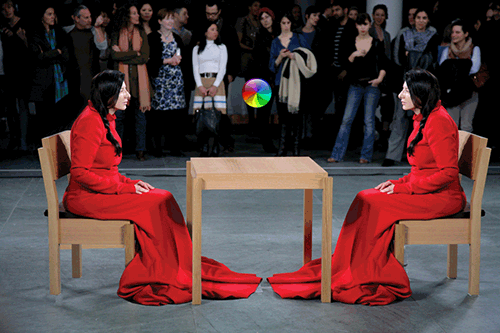 Marina Abramovic Stand Still animated GIF