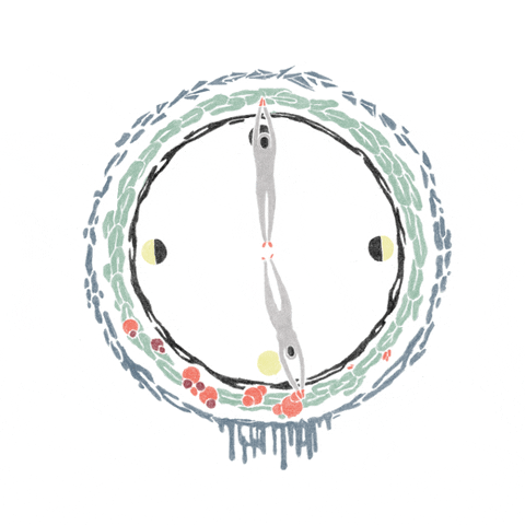 Thoka Maer illustration nature clock pencil