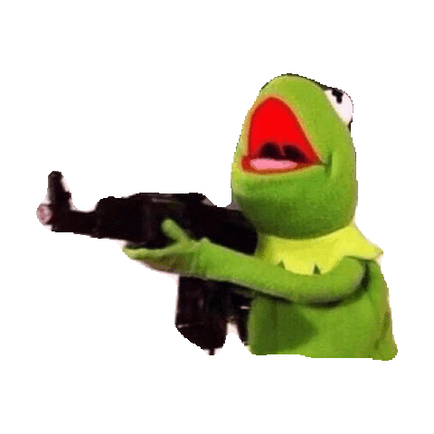 Gun Kermit Sticker by imoji for iOS & Android | GIPHY