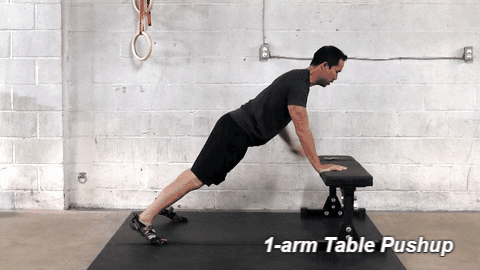 multifidus exercises 1-arm table pushup