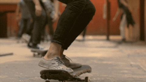 Skate park jump trick