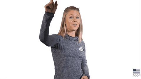 Gif of TeamUSA Olympic athlete point saying you get a medal