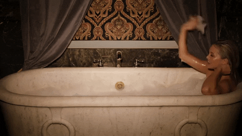 woman in a luxuriant bath