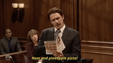 James Franco Ham And Pineapple Pizza GIF by Saturday Night Live - Find & Share on GIPHY