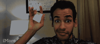 An animated GIF of Mikah Sargent testing the Logitech POP Smart Button