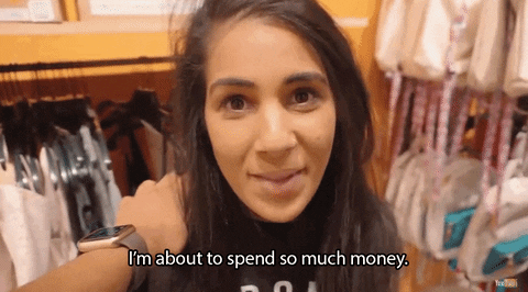 A lady saying that she is about to spend so much money via giphy.com