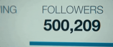 Le nombre de followers augmentant dû au marketing d'influence