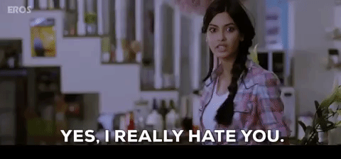 Image result for I hate you bollywood gif