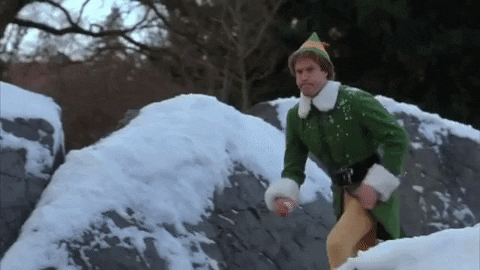 Image result for elf snowball gif