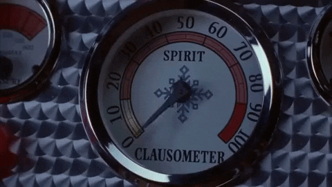 An odometer-like instrument that measure holiday spirit