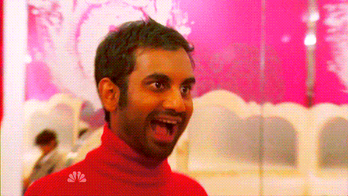 happy excited parks and recreation smiling shocked