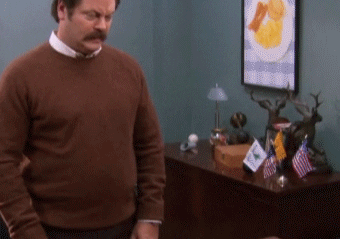 Ron Swanson saying what the hell just happened