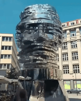 Interesting statue in Prague in random gifs