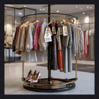 Clothing rack rotating