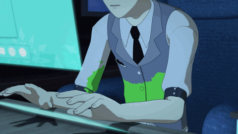 Imagen animada de una persona escribiendo en teclado y diciendo "puedo hacerlo"