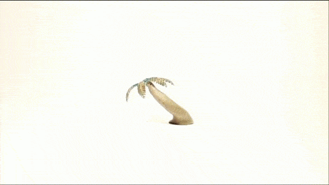 Gif of a clay dinosaur moving around.