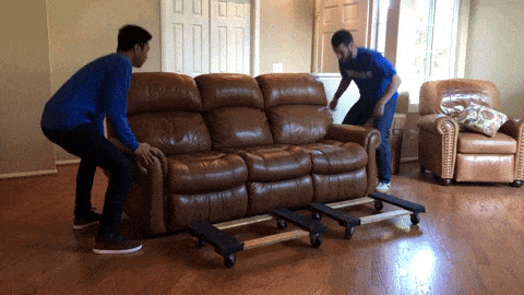 professional movers moving couch