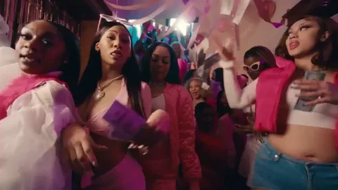 Rich girls flashing money GIF
