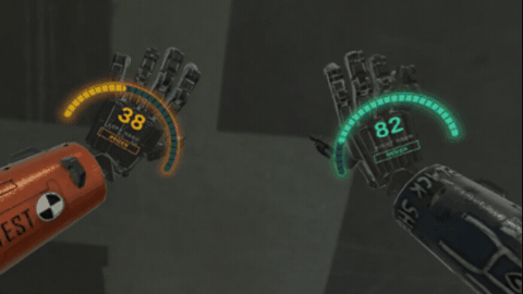 The wrist stamina gauges in action
