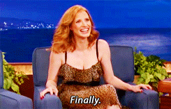 excited jessica chastain finally exciting yes