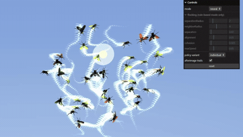 ML swarm simulation