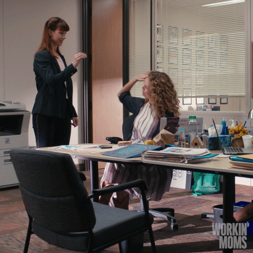 High Five Catherine Reitman GIF