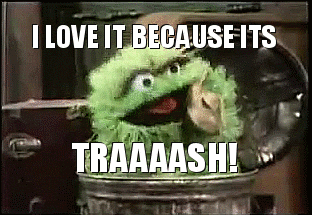 Image result for sesame street trash can character gif