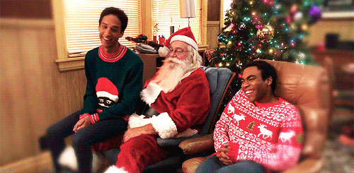 family christmas traditions community troy and abed santa gif