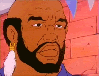 A funny GIF of Mr T crying