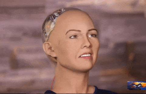 Close up of Sophia the robot
