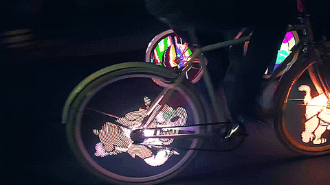 bicicleta com luzes led