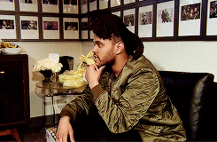 The Weeknd turning his head towards the camera.