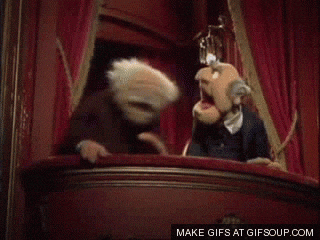 Image result for statler and waldorf laughing gif