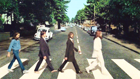 The Beatles do one, epic slow-motion walk across Abbey Road
