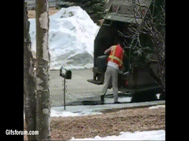 Man smashing mailbox
